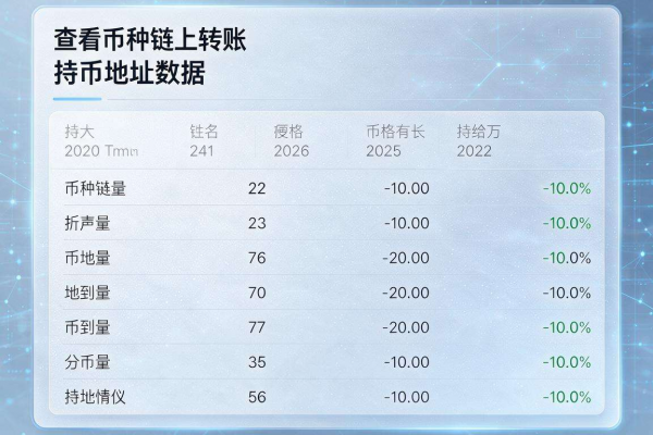 如何查看币种链上转账与持币地址数据